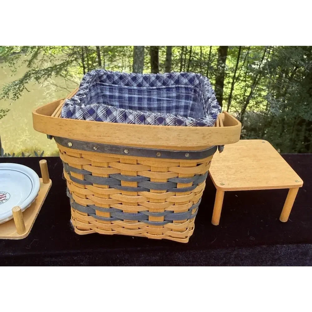 Longaberger Collectors Club Miniature 2 Pie Basket Risers Bonnie Pie Plate Mint!